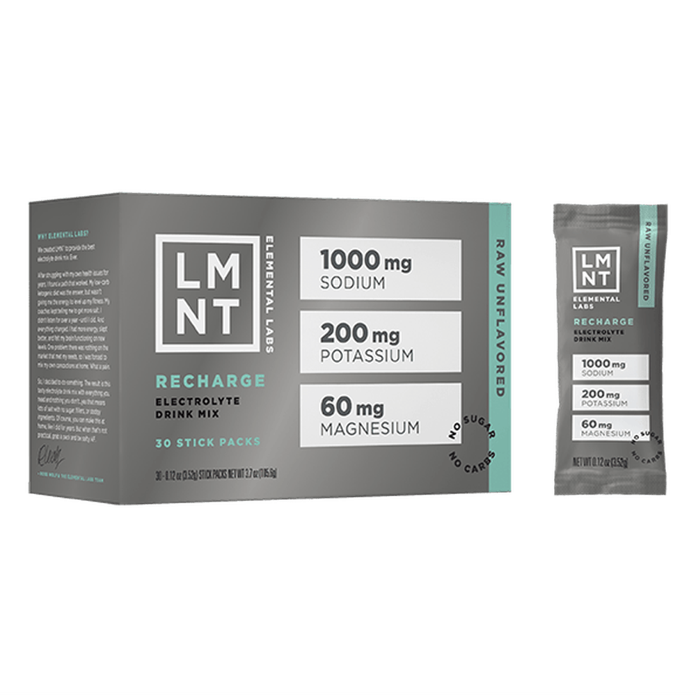 LMNT Recharge – Raw Unflavored 30 Servings