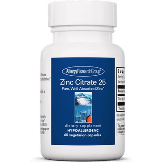 Zinc Citrate 25 mg 60 Capsules