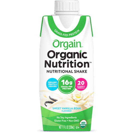 Organic Nutrition Shake Sweet Vanilla Bean Single Serving Pack