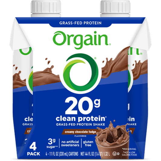 Clean Protein Grass Fed Protein Shake Creamy Chocolate Fudge 4 Pack