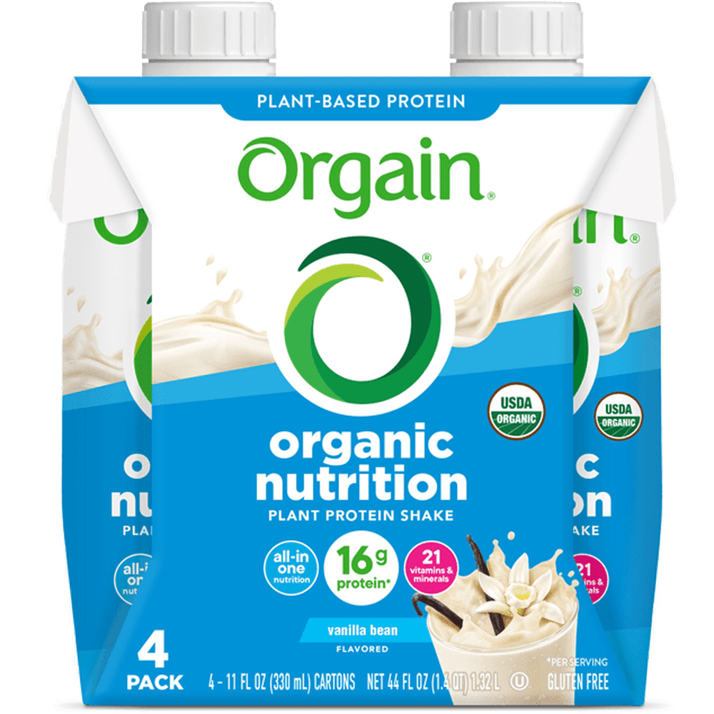 Vegan Organic Nutrition Shake Sweet Vanilla Bean 4 Pack