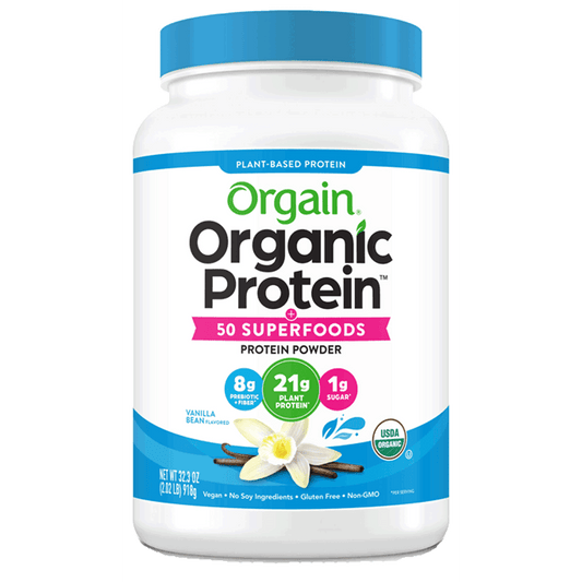 Organic Protein + Superfoods Protein Powder Plant Based Vanilla Bean 18 Servings